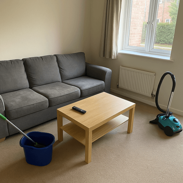 Living room cleaning